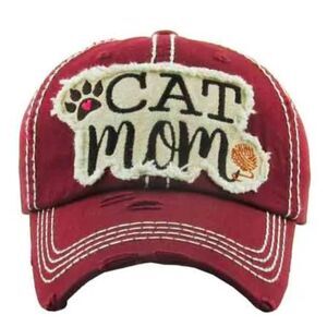 2/$30 Burgundy Cat Mom Baseball Cap